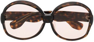 Tortoiseshell-Effect Oversized Sunglasses