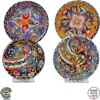 4x Large Serving Bowls Set 6 Soup Pasta Salad Spaghetti Fruit Cookie Bowl Handmade Ceramic Decorative Pottery | 6 Inc - 16 cm