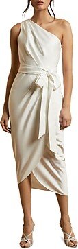 Gabie One-Shoulder Draped Midi Dress