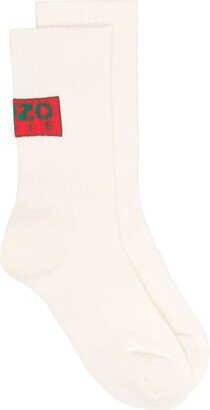 Logo-Patch Rib-Knit Socks