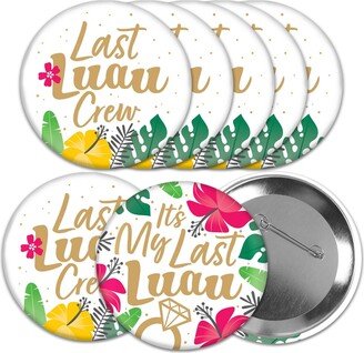 Big Dot Of Happiness Last Luau - 3 in Tropical Bachelorette Bridal Shower Badge Pinback Buttons 8 Ct