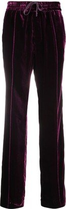 Straight-Leg Velvet Track Pants