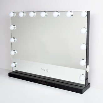 Tatahance Vanity Mirror with 15pcs Dimmable LED Bulbs with black base