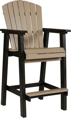 30 Inch Classic Outdoor Barstool Chair, Set of 2, Rustic Brown and Black