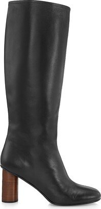 Front 80MM Leather Tall Boots