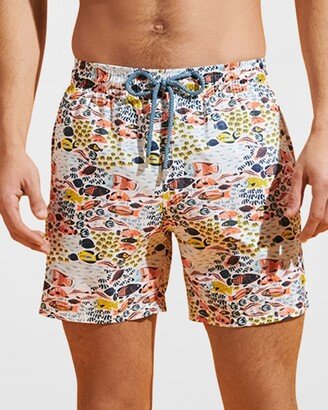 Men's Fishes Family Patterned Swim Trunks