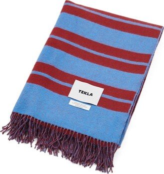 x Le Corbusier striped lambswool blanket