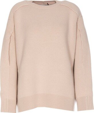 Long Slit Sleeved Crewneck Jumper