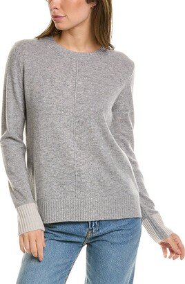 Contrast Trim Crewneck Cashmere Sweater