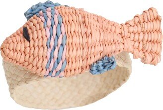 Fish Napkin Ring Set, Iraca/straw, Peach Color