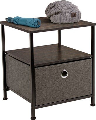 Nightstand With Fabric Bin