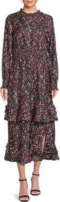 Koko + Mason Floral Tiered Midi Dress