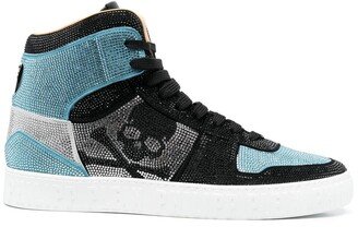 Strass high-top sneakers