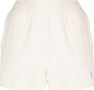 SRC-embroidered terry-cloth shorts