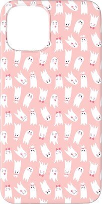 Custom Iphone Cases: Sweet White Ghosts On Pink Phone Case, Silicone Liner Case, Matte, Iphone 11 Pro Max, Pink