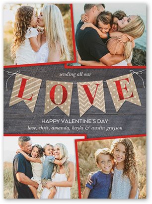 Valentine's Day Cards: Love Banner Valentine's Card, Red, Matte, Signature Smooth Cardstock, Square