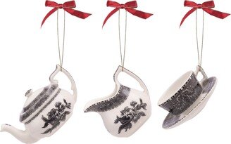 Heritage Tea Set Ornaments, 3 Pieces