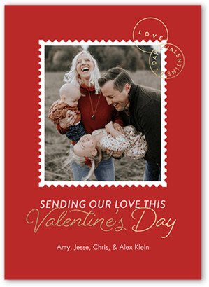 Valentine's Day Cards: Sweet Stamp Valentine's Card, Red, 5X7, Standard Smooth Cardstock, Square