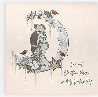 Selfridges Edit Love and Christmas Kisses to My Darling Wife Christmas Card 22cm x 22cm
