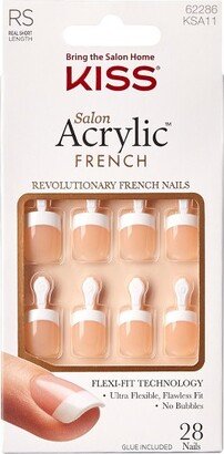 KISS Products Salon Acrylic Short Square French Manicure Kit - Power Play - 31ct