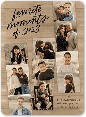 New Year's Cards: Best Moments Collage New Year's Card, Beige, 6X8, New Year, Matte, Signature Smooth Cardstock, Rounded