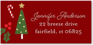 Address Labels: Best Holly Icons Address Label, Red, Address Label, Matte