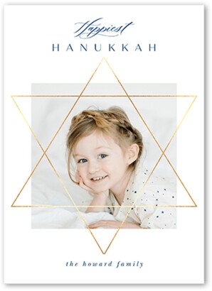 Hanukkah Cards: Elegant Star Hanukkah Card, White, 5X7, Hanukkah, Matte, Signature Smooth Cardstock, Square