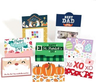 Big Dot Of Happiness Assorted Seasonal Cards - All Holiday Assortment Money & Gift Card Holders 8 Ct