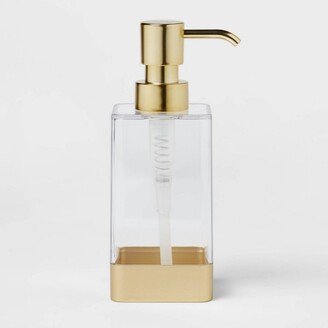 Square Soap/Lotion Dispenser Gold/Clear