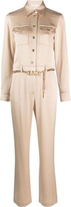 Belted Satin Jumpsuit