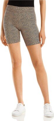 Womens Animal Print Fitness Bike Short