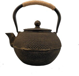 Mct008 800Ml Good Heavy Quality Cast Iron Teapot, Pot For Tea, Granule Tea Pot As Gift, Gold 0.8, Set Of Iron Tea Pot, Set Cups