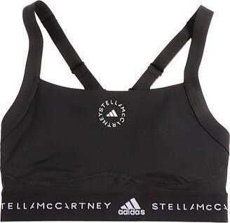 Logo Printed Racerback Sports Bra-AA