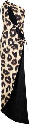 Leopard Printed One-Shoulder Dress