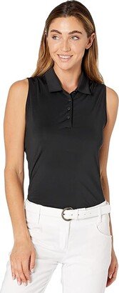 Ultimate365 Primegreen Sleeveless Polo Shirt (Black) Women's Clothing