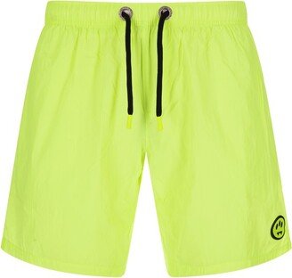 Logo Patch Drawstring Swim Shorts-AN