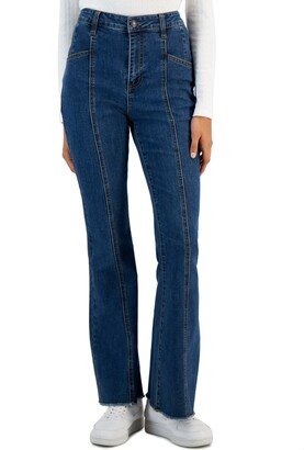 Juniors' Front-Seamed Flared-Leg Jeans