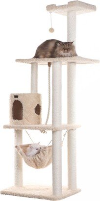 70 Real Wood, Ultra Thick Faux Fur Covered Cat Condo