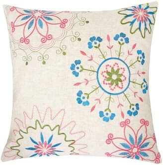 Joyce Embroidery Square Decorative Throw Pillow