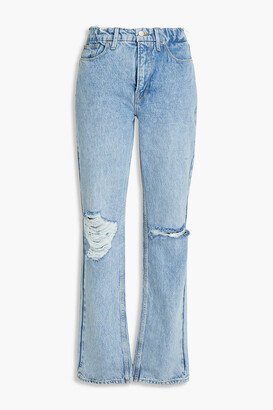 Good 90's Icon distressed high-rise straight-leg jeans