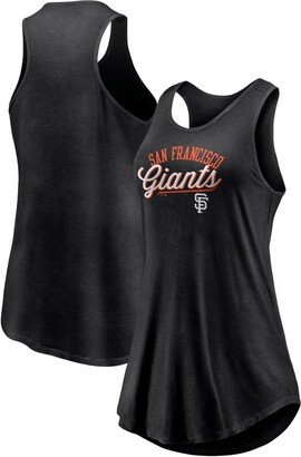 Women's Branded Black San Francisco Giants Simplicity Swing Racerback Scoop Neck Tank Top