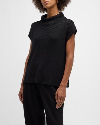 Ribbed Turtleneck Wool Tank