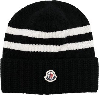 Logo-Patch Knitted Beanie-AD