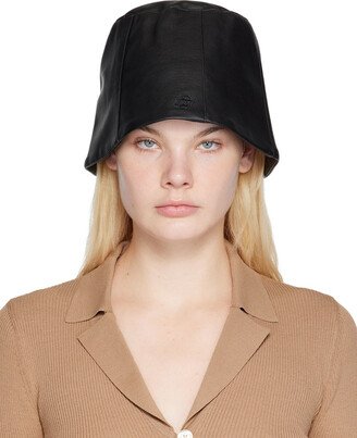 SSENSE Exclusive Black Faux-Leather Bucket Hat