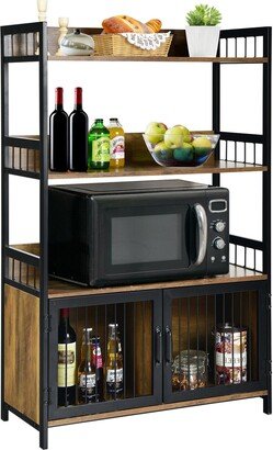 3-Tier Baker's Rack Industrial Kitchen Microwave Oven Stand - 31.5'' x 14'' x 49.5''