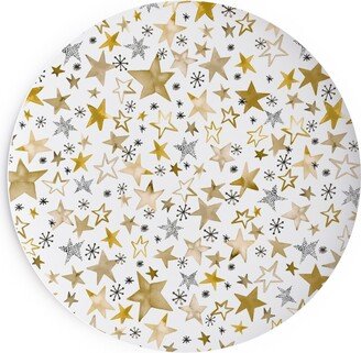 Salad Plates: Winter Stars Christmas - Gold Salad Plate, Yellow
