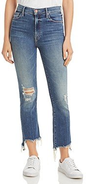 The Insider High Rise Crop Step Fray Bootcut Jeans in Dancing On Coals