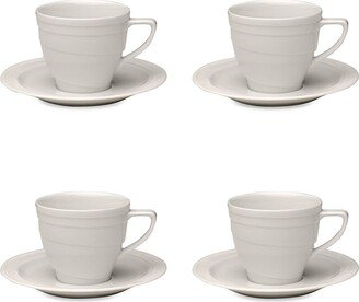 Essentials Set Of 4 Porcelain Cup & Saucer Set