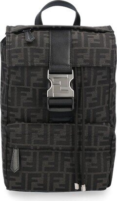 Fendiness Monogram Buckled Backpack