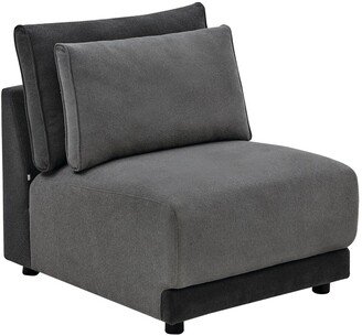 CDecor Chandler Light Grey and Dark Grey Upholstered Armless Chair